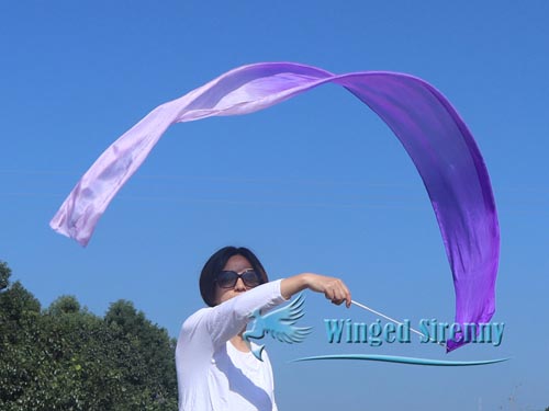 1pc 2.5m*30cm purple fading silk dance streamer